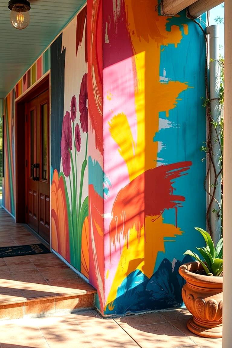 Artistic Wall Murals - 24 Raised Ranch Front Porch Ideas