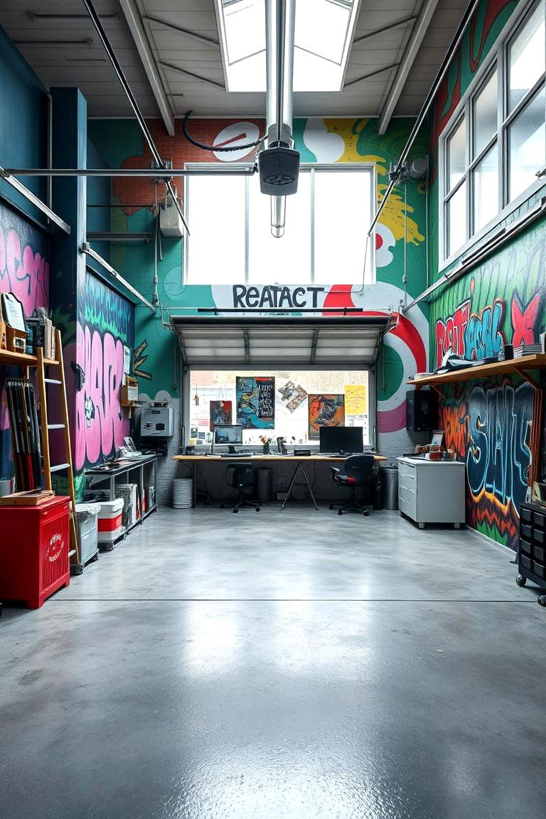 Artistic Wall Murals and Graffiti - 24 Garage Decor Ideas