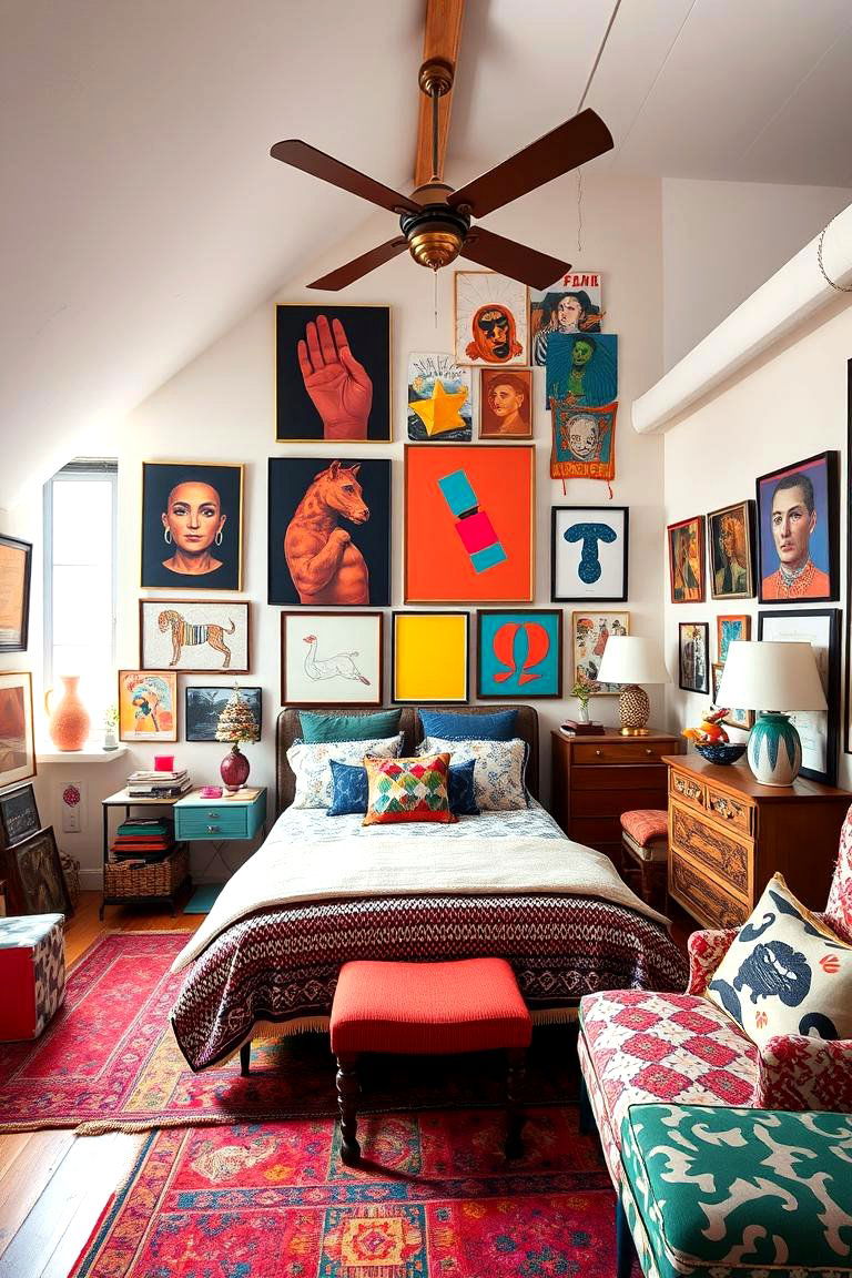 Artistic and Eclectic Decor - 24 Loft Bedroom Ideas
