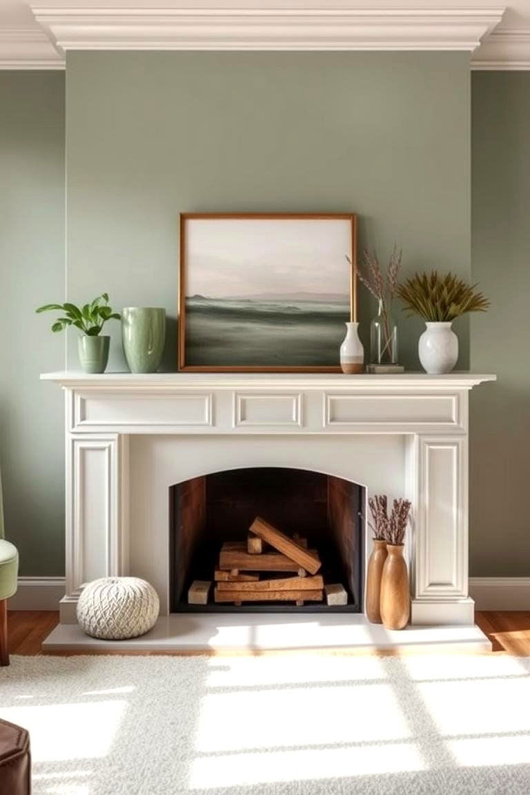 As Tranquil Sage Green Palette Elevates - 24 Sage Green Fireplace Ideas