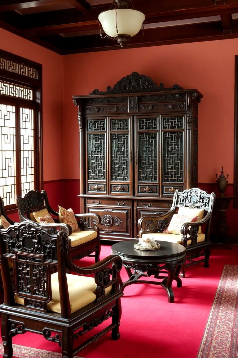 Asian Antique Furnishings - 24 Asian Living Room Ideas