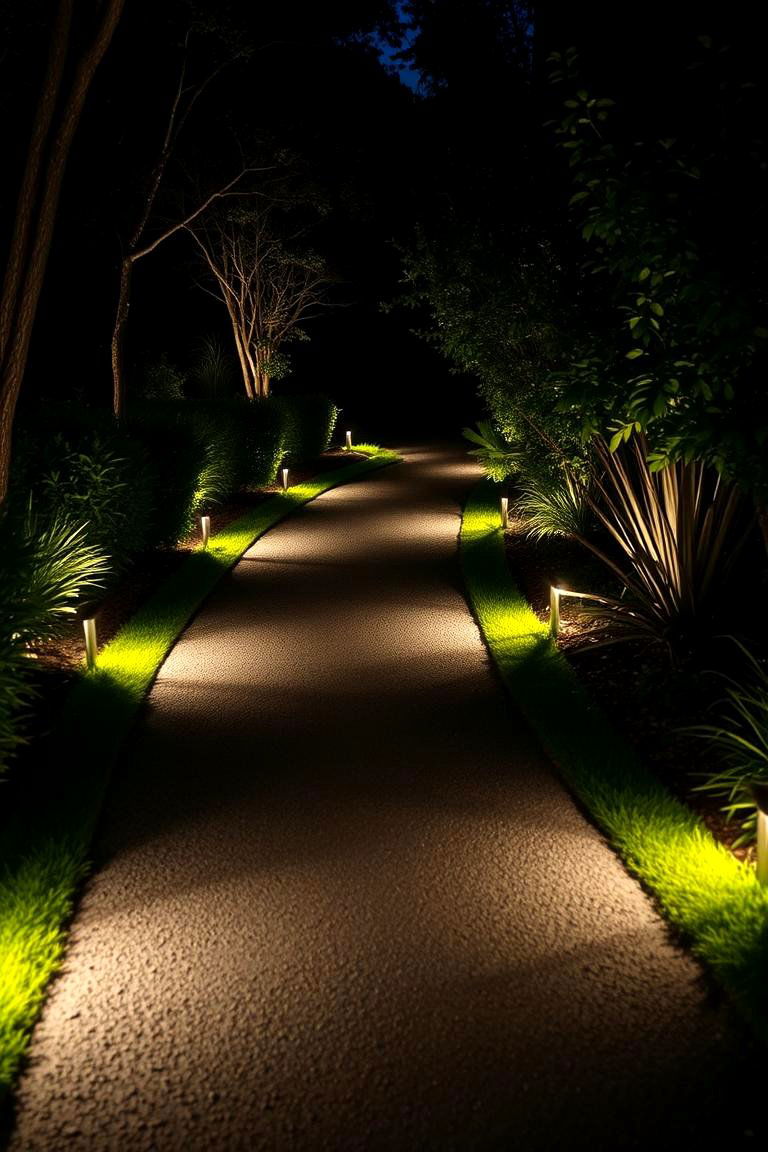 Asphalt Walkway with Lighting - 24 Asphalt Walkway Ideas