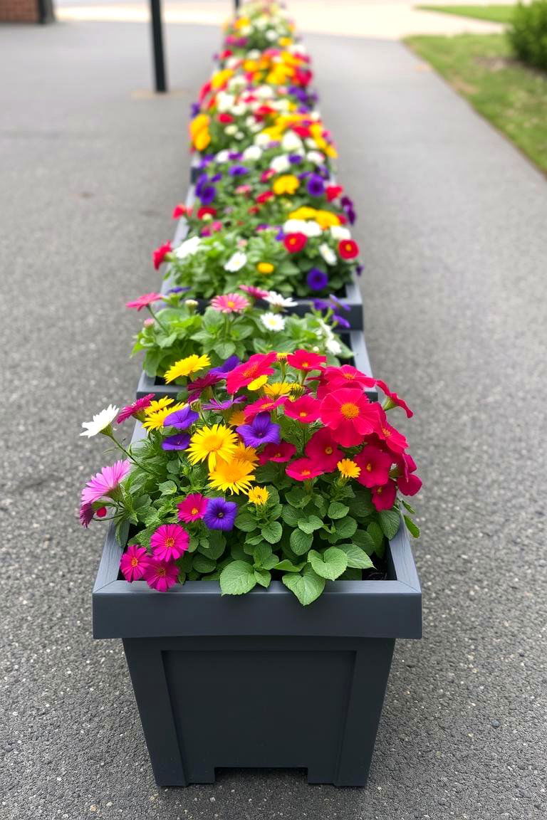 Asphalt Walkway with Raised Planters - 24 Asphalt Walkway Ideas