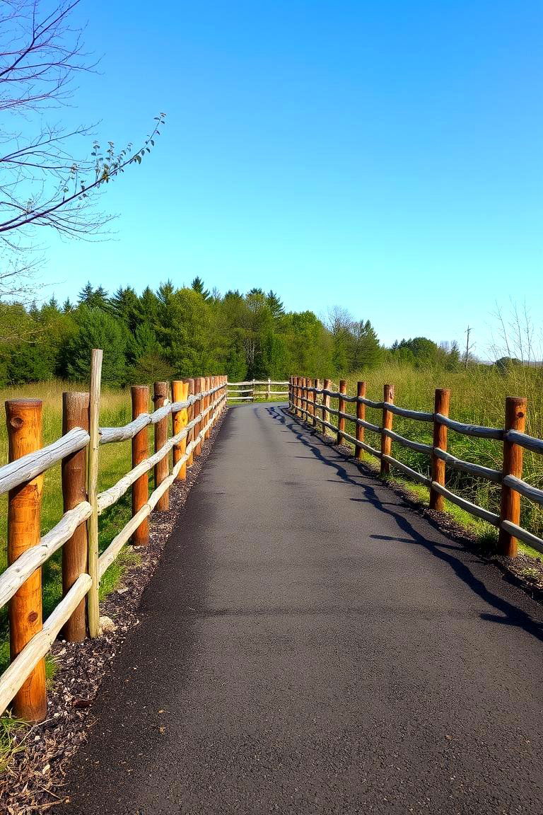 Asphalt Walkway with Wooden Accents - 24 Asphalt Walkway Ideas