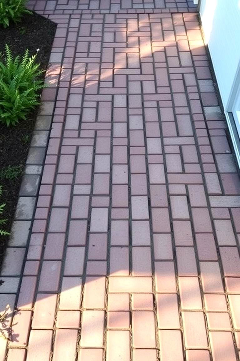 Asymmetrical Artistic Brick Pattern - 24 herringbone brick patio designs