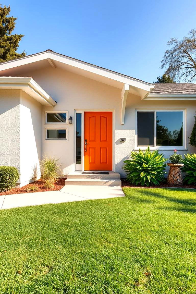 Atomic Orange - 24 Mid Century Front Door Colors