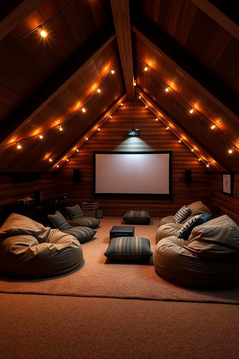 Attic Conversion - 24 Home Theater Ideas