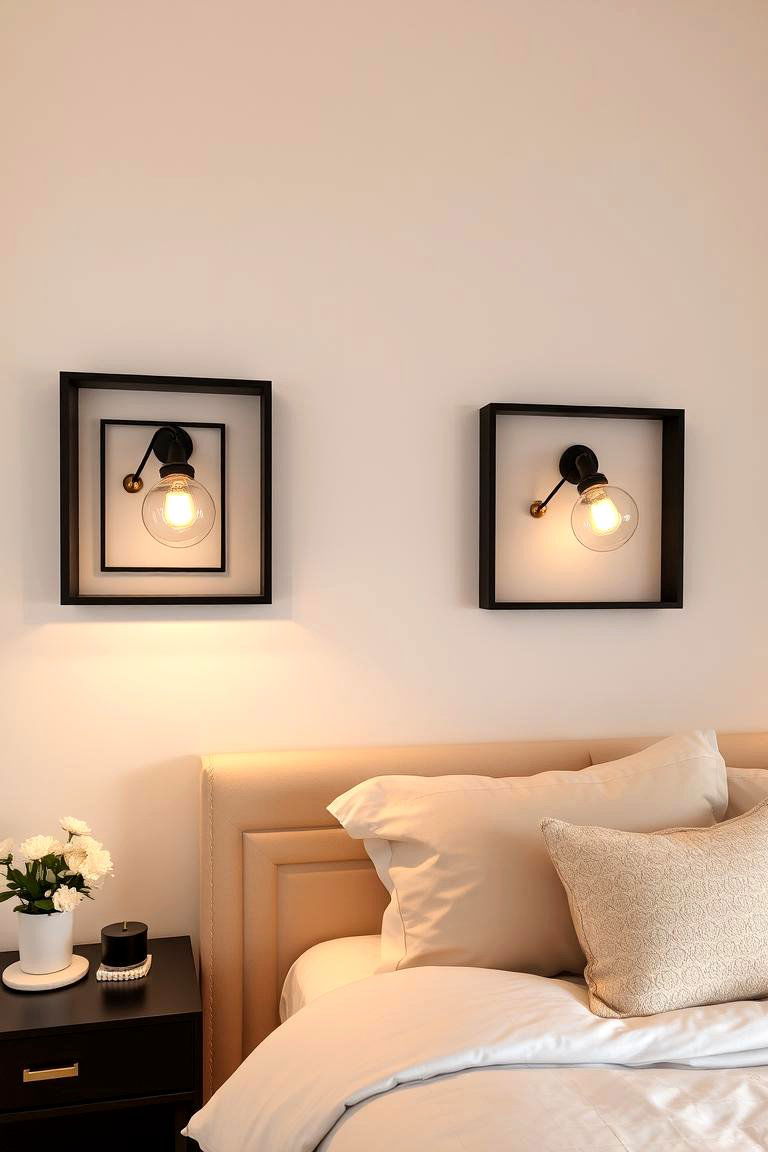 Attractive Lighting Fixtures with Black Frames - 24 Black and Gold Bedroom Ideas