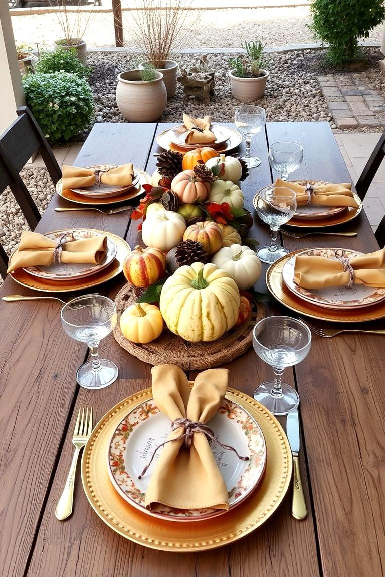 Autumn Inspired Outdoor Table Setting - 24 fall outdoor decorating ideas
