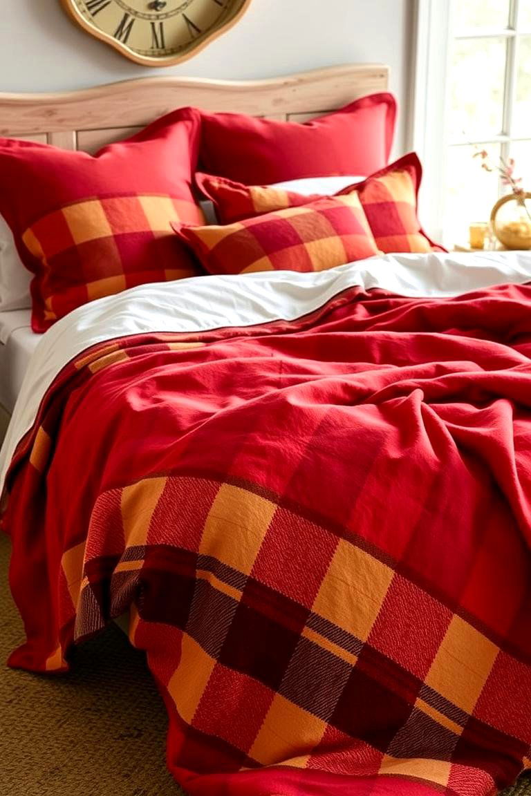 Autumn Themed Bedding - 24 Fall Decor Ideas