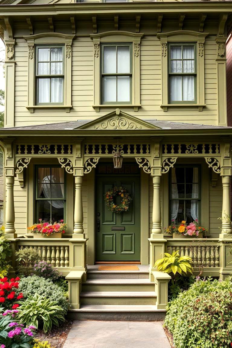 Avocado Ambiance - 24 Green Victorian House Colors