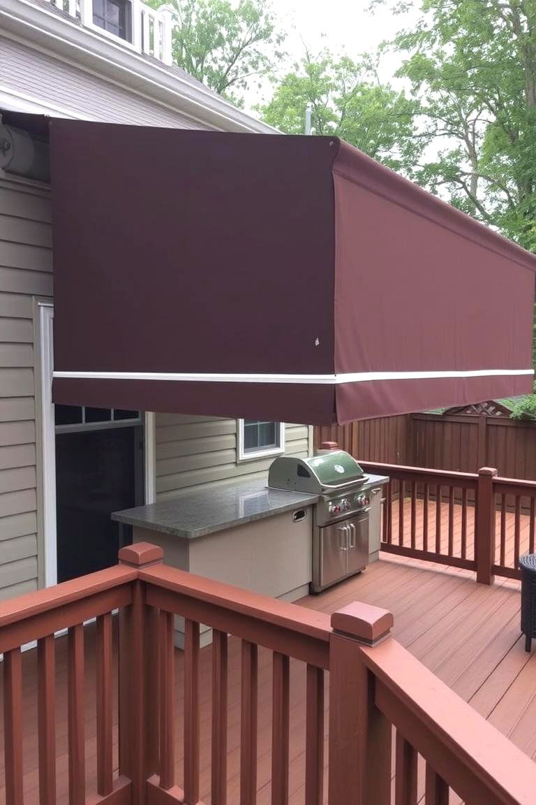Awning Over a Portion of the Deck - 24 Partially Covered Deck Ideas