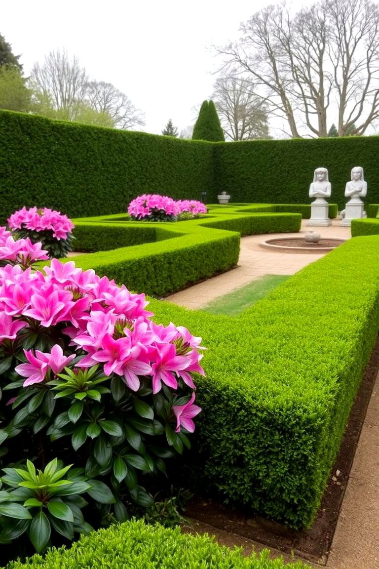 Azalea Accent in Formal Gardens - 24 Azalea Garden Ideas