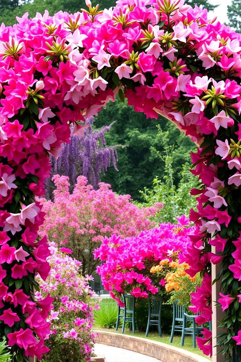 Azalea Blooming Archway - 24 Azalea Garden Ideas
