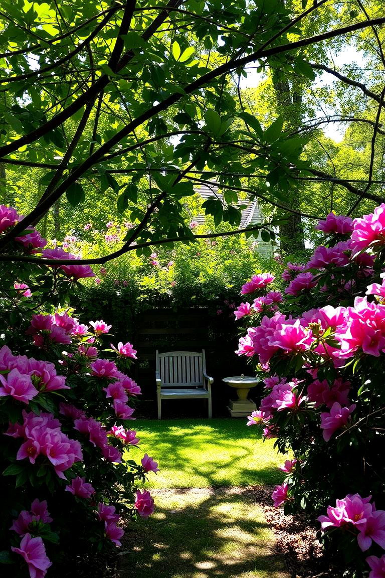 Azalea Shaded Nook - 24 Azalea Garden Ideas