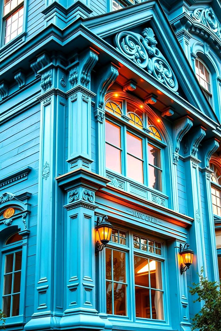 Azure Elegance - 24 blue victorian house colors