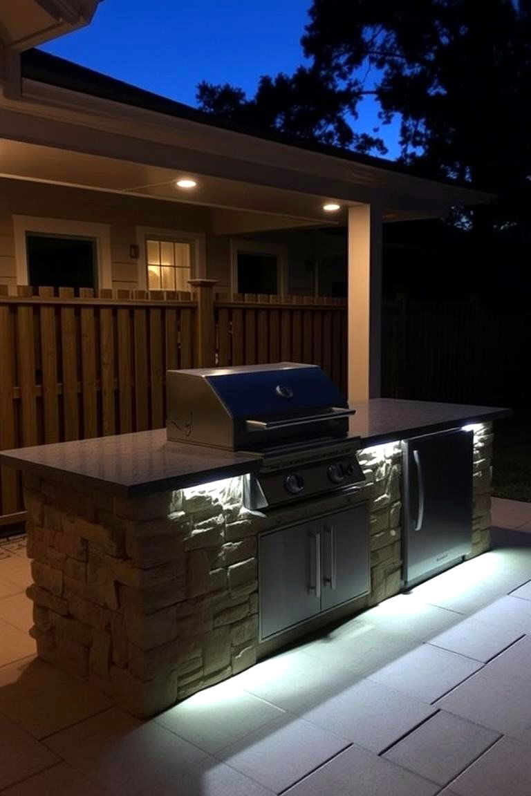 BBQ Island with LED Lighting - 24 Bbq Island Ideas