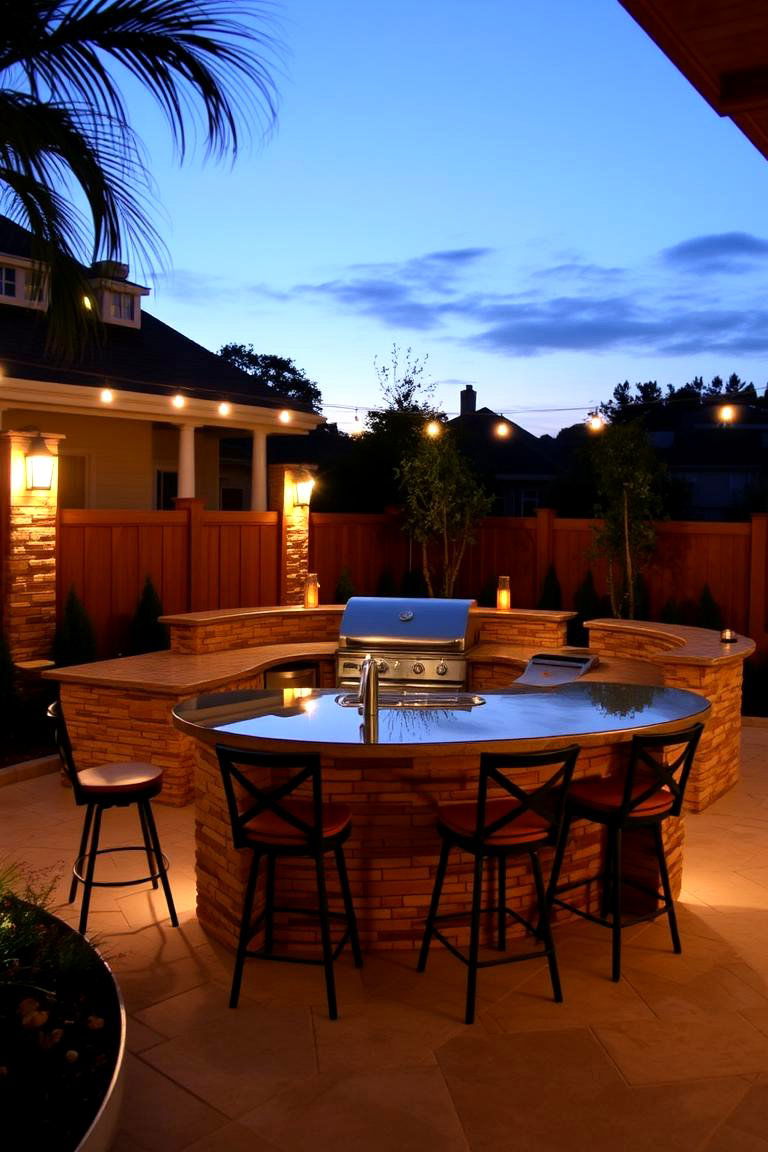 BBQ Island with Outdoor Dining Area - 24 Bbq Island Ideas