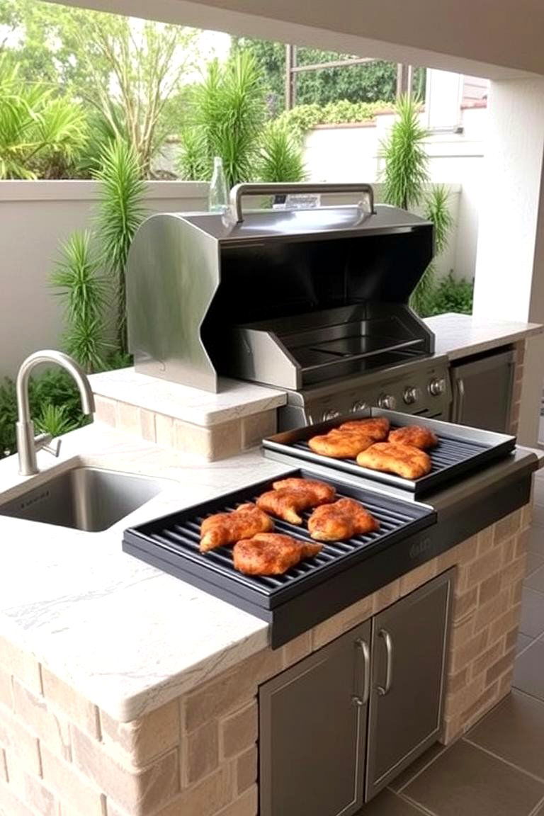 BBQ Island with Outdoor Sink and Barbecue Griddle - 24 Bbq Island Ideas