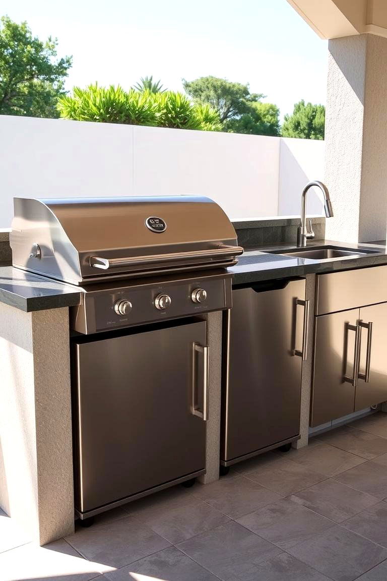 BBQ Island with Stainless Steel Appliances - 24 Bbq Island Ideas