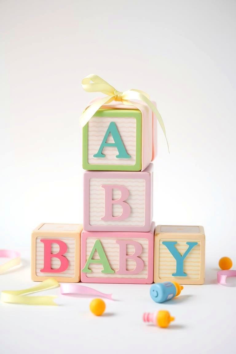 Baby Block Centerpiece - 24 Baby Shower Centerpiece Ideas
