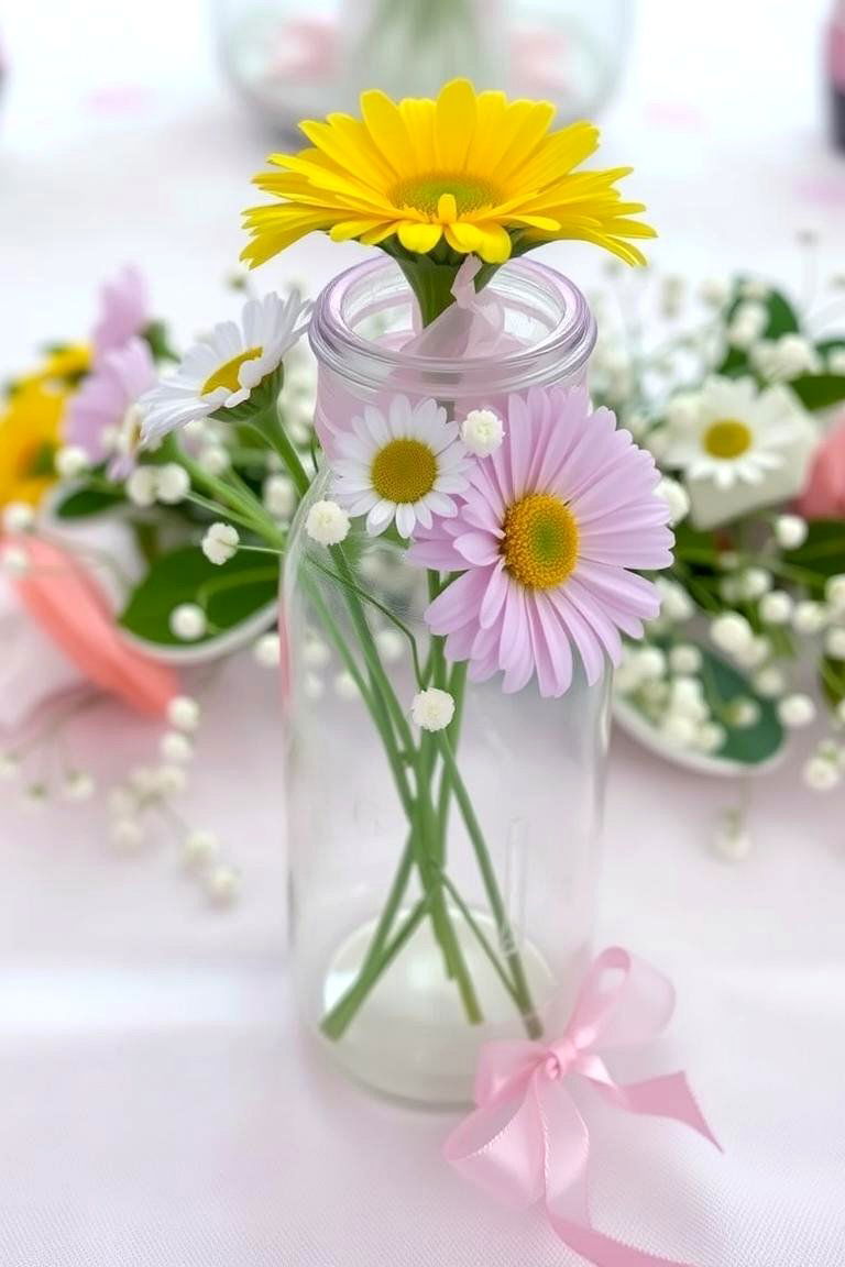 Baby Bottle Vase Centerpiece - 24 Baby Shower Centerpiece Ideas