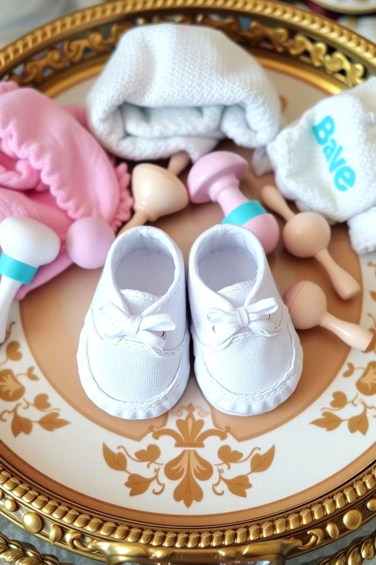 Baby Shoes Centerpiece - 24 Baby Shower Centerpiece Ideas