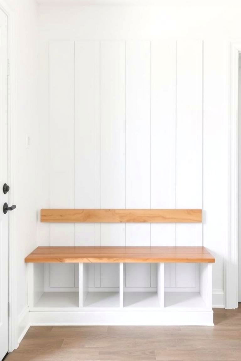 Backless Mudroom Bench - 24 Mudroom Bench Ideas
