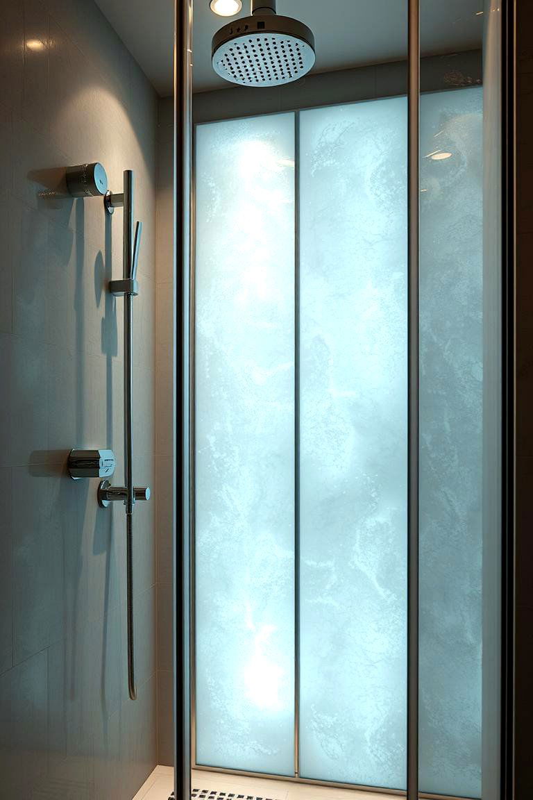 Backlit Glass Panel Elegance - 24 Shower Lighting Ideas