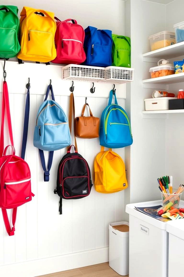 Backpack and School Supply Station - 24 Utility Room Ideas