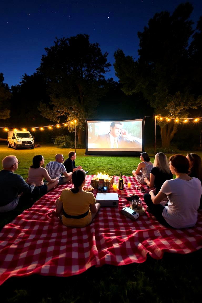 Backyard Picnic Movie Night - 24 Backyard Entertainment Ideas