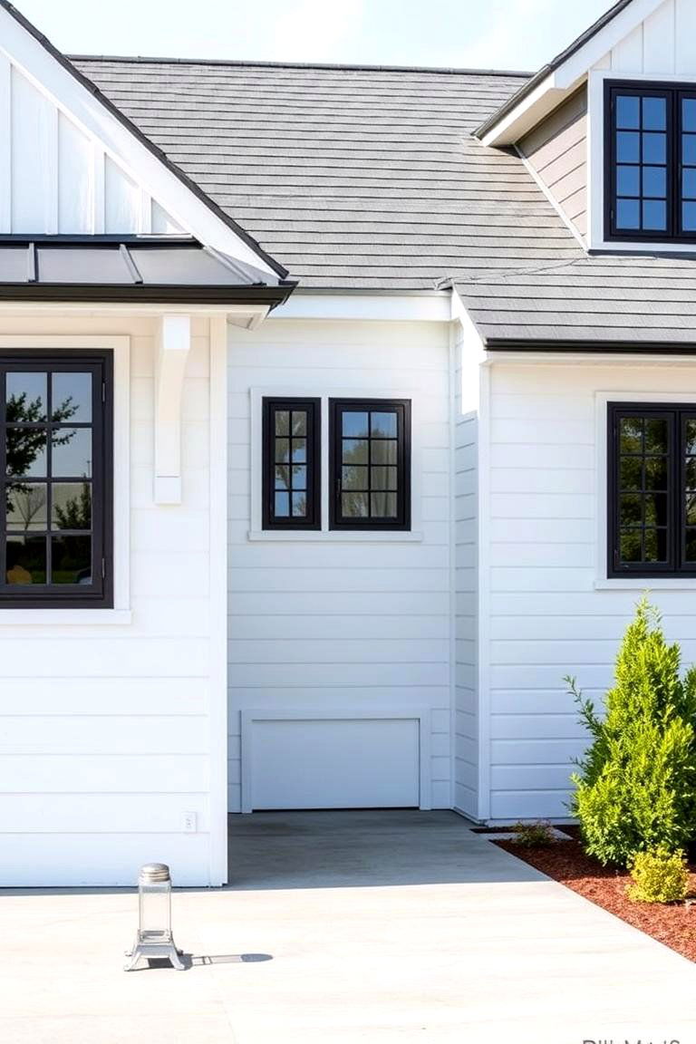 Balanced Aesthetic Harmony - 24 White Farmhouse With Black Windows Ideas