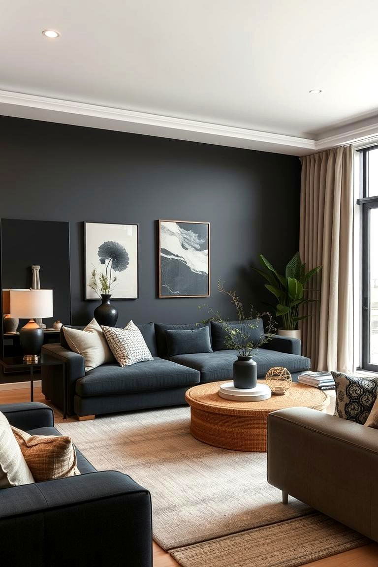 Balanced Color Palette - 24 Black and Beige Living Room Ideas