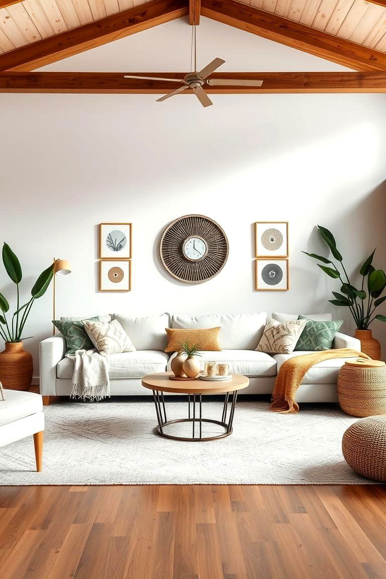 Balanced Symmetry and Asymmetry - 24 Neutral Boho Living Room Ideas