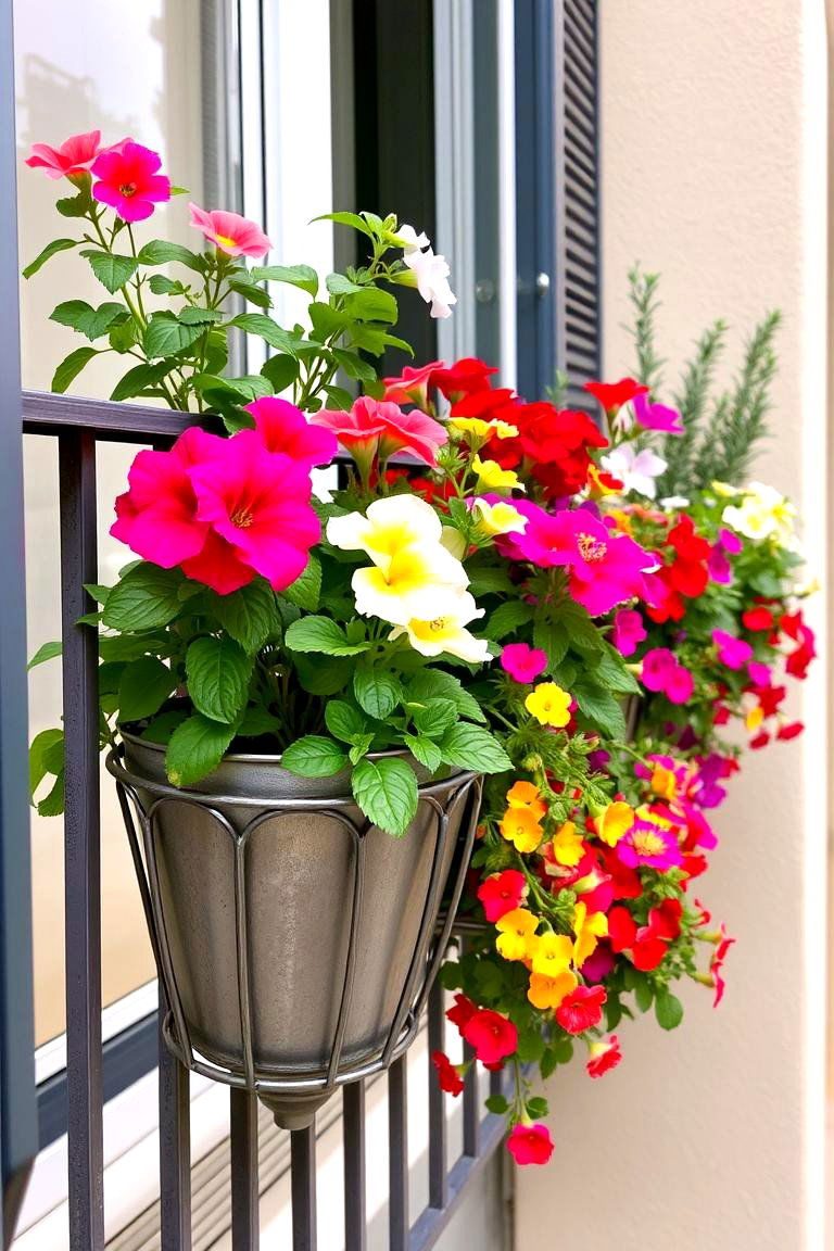 Balcony Railing Planters - 24 Potted Plant Arrangement Ideas