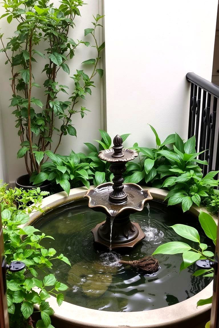 Balcony Water Feature Garden - 24 Balcony Garden Ideas