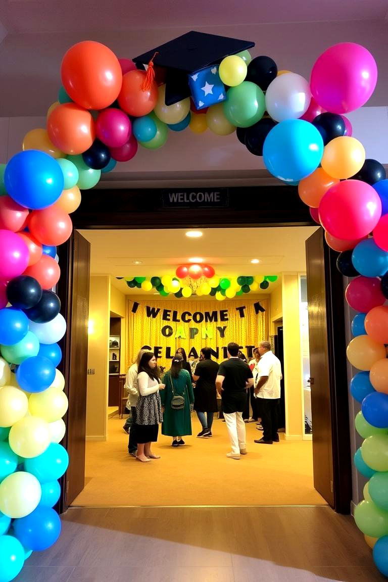 Balloon Arch Entrance - 24 Graduation Party Ideas