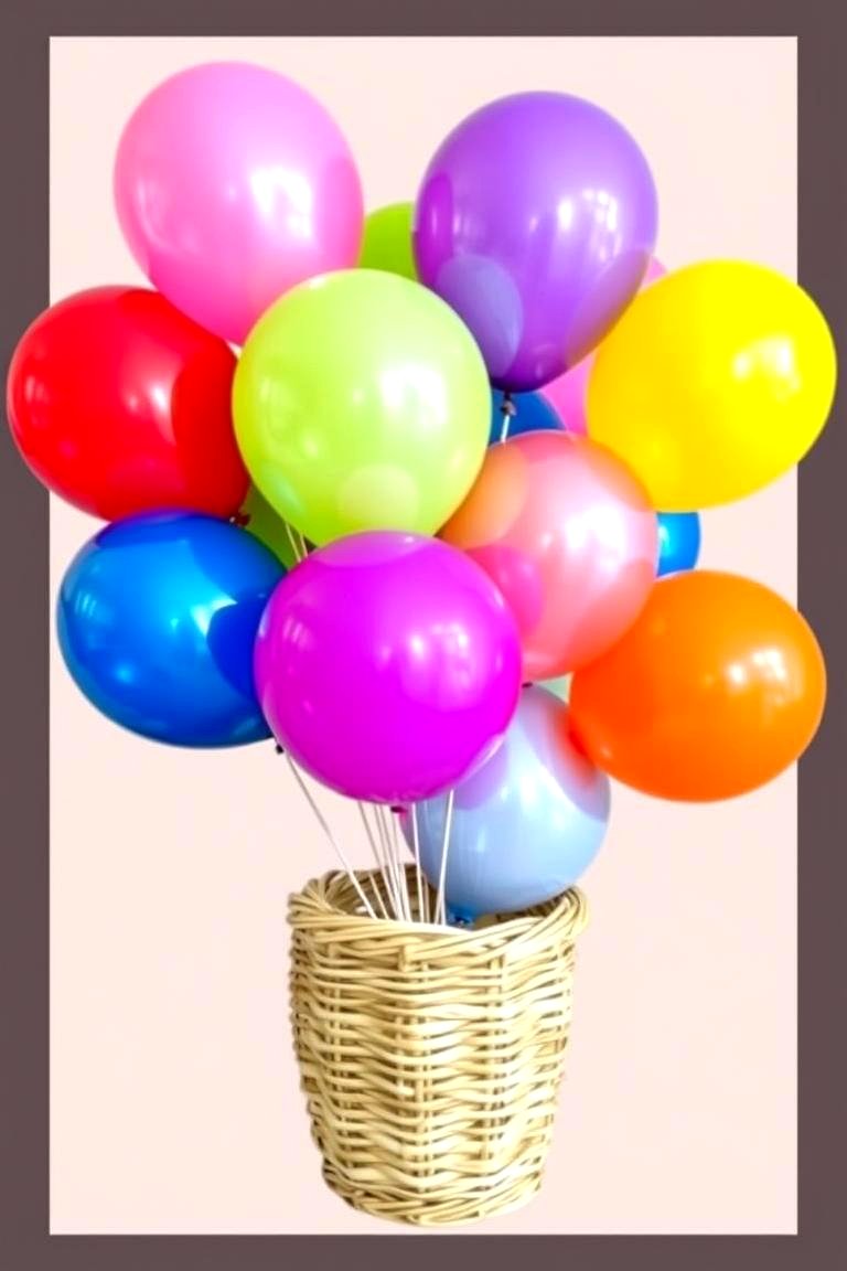 Balloon Basket Arrangement - 24 Balloon Centerpiece Ideas