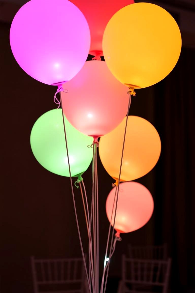 Balloon Centerpiece with Lights - 24 Balloon Centerpiece Ideas