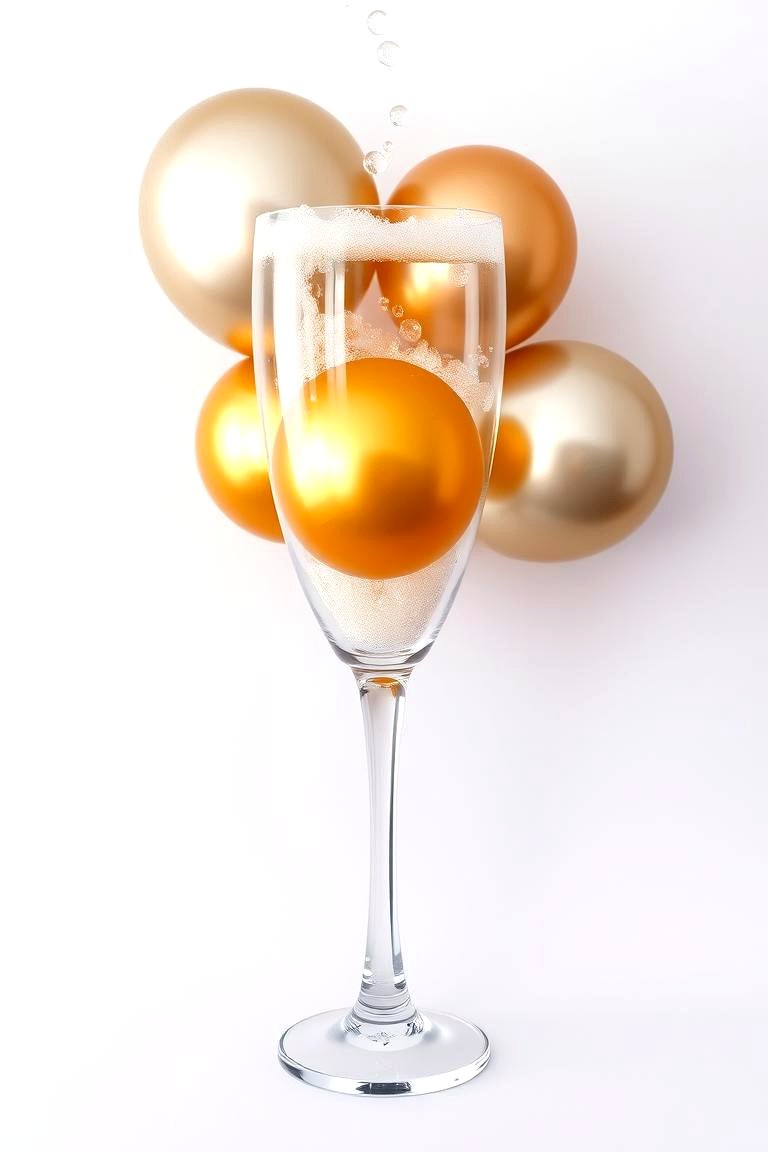 Balloon Champagne Glass Centerpiece - 24 Balloon Centerpiece Ideas