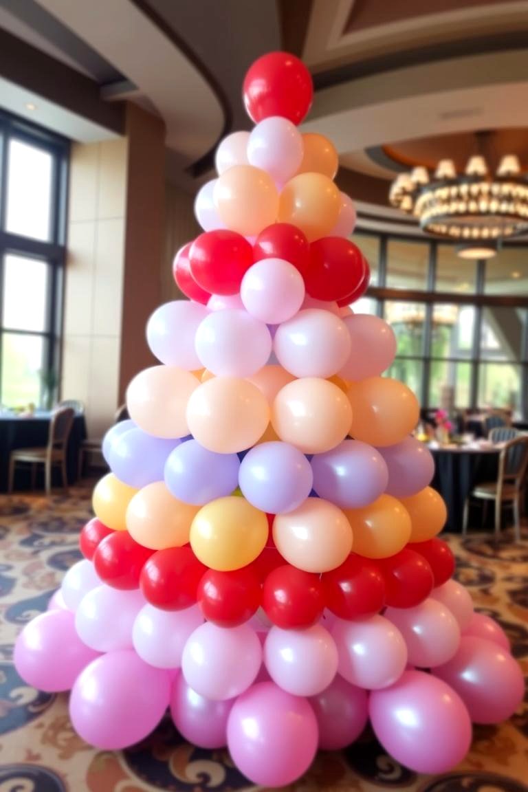 Balloon Pyramid - 24 Balloon Centerpiece Ideas