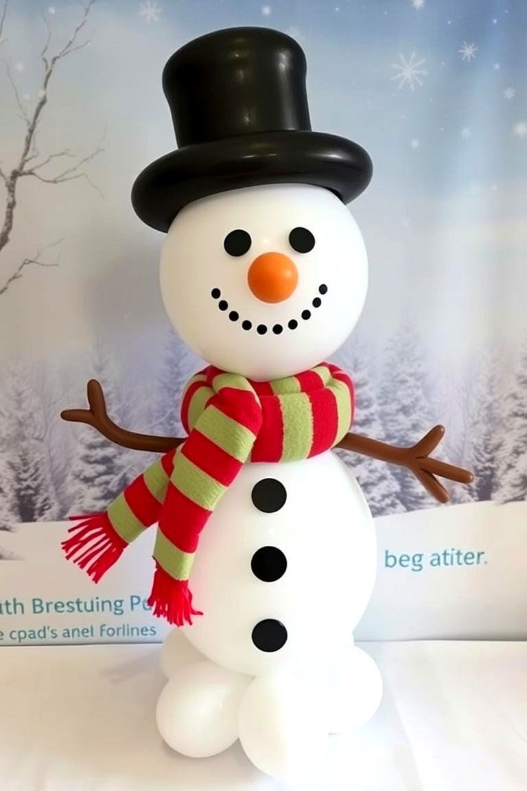 Balloon Snowman Centerpiece - 24 Balloon Centerpiece Ideas