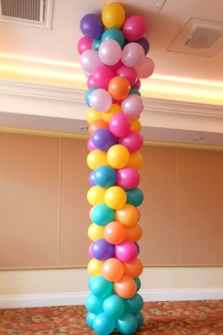 Balloon Tower Centerpiece - 24 Balloon Centerpiece Ideas