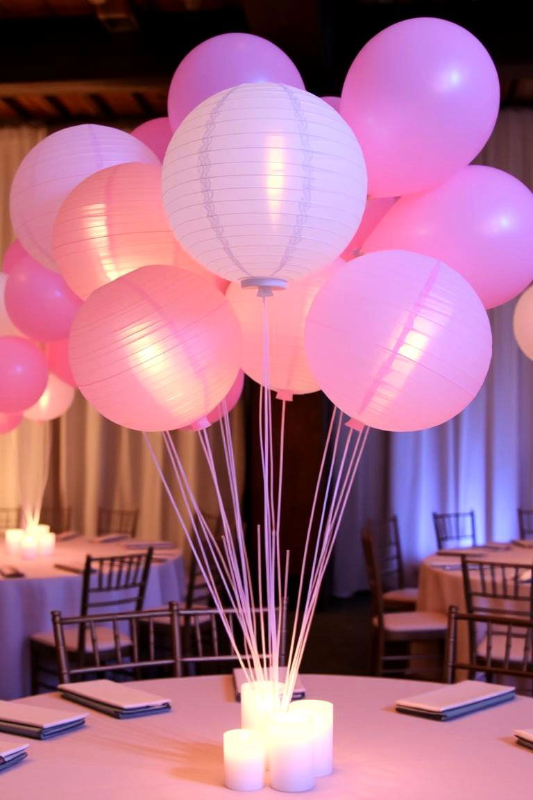 Balloon and Paper Lantern Combo - 24 Balloon Centerpiece Ideas