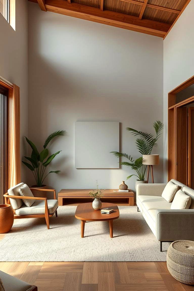 Bamboo Accents Appeal - 24 Tropical Living Room Ideas