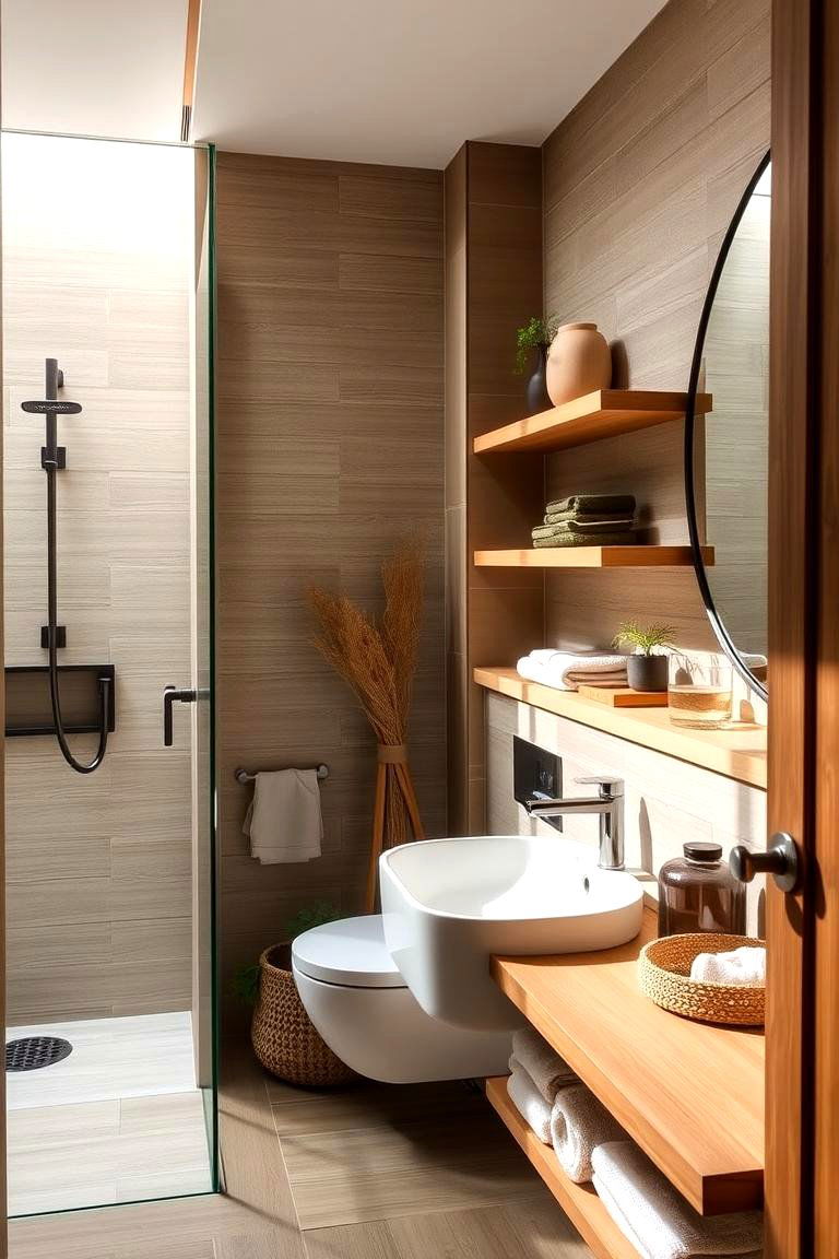 Bamboo Accessories for a Modern Twist - 24 Small Green Bathroom Ideas