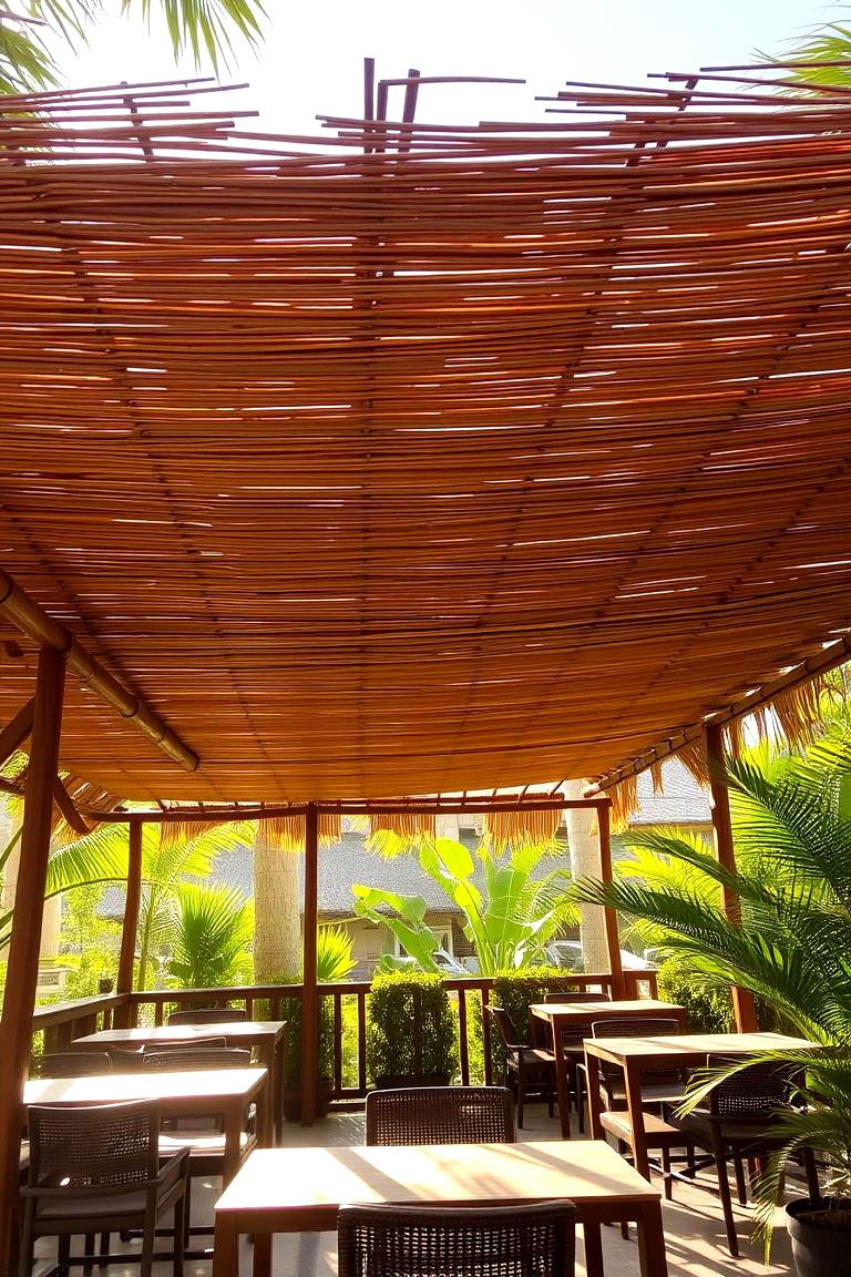Bamboo Canopy Patio - 24 Covered Patio Ideas
