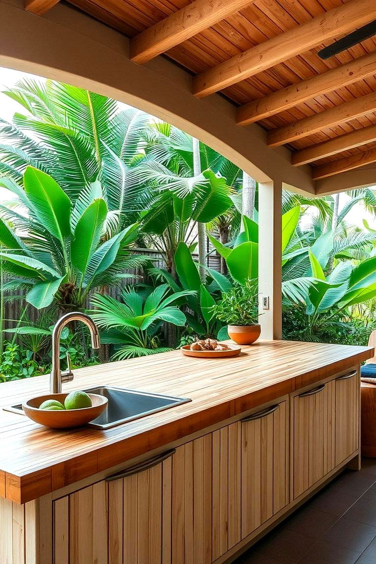 Bamboo Countertops - 24 Types of Outdoor Kitchen Countertops