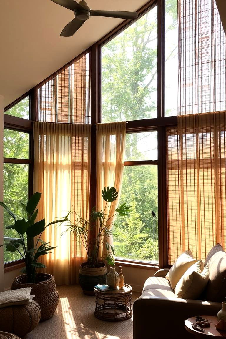 Bamboo Curtains for a Natural Eco Friendly Choice - 24 Living Room Curtain Ideas