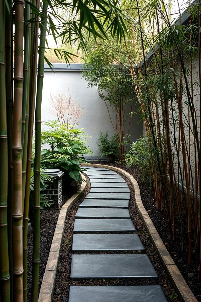 Bamboo Edging for a Zen Garden Feel - 24 Mulch Edging Ideas